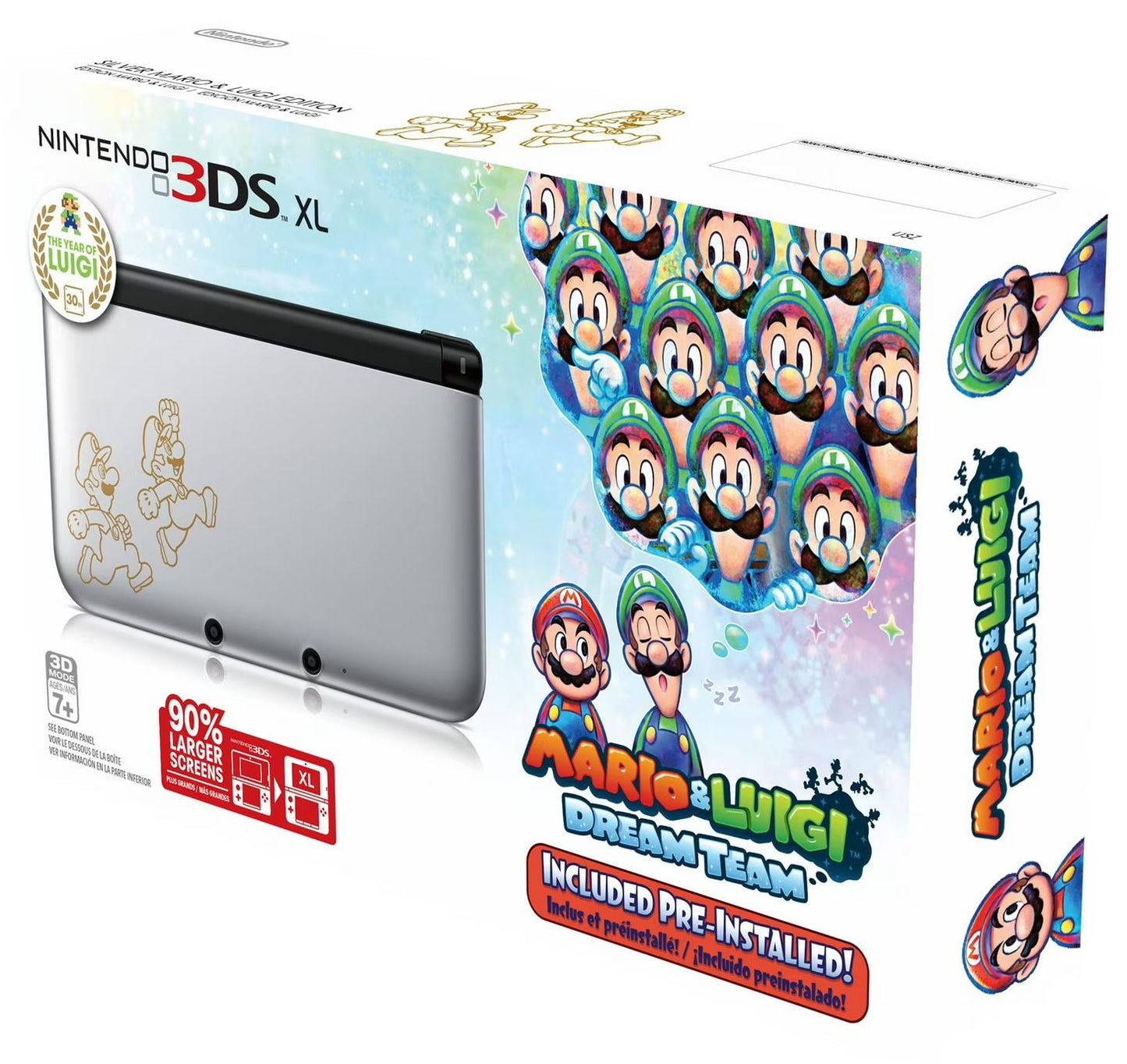Nintendo 3DS XL Silver Mario & Luigi Edition - Nintendo 3DS