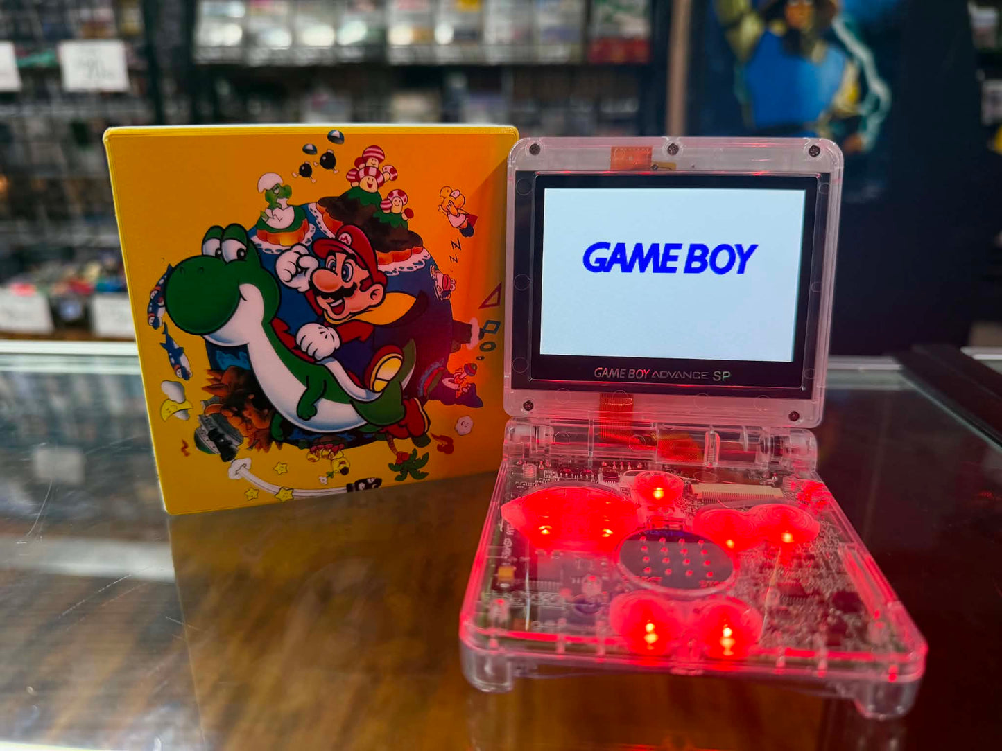 Gameboy Advance SP Custom Super Mario Edition (Modded) (Reshelled) (Refurbished) - SCG Console
