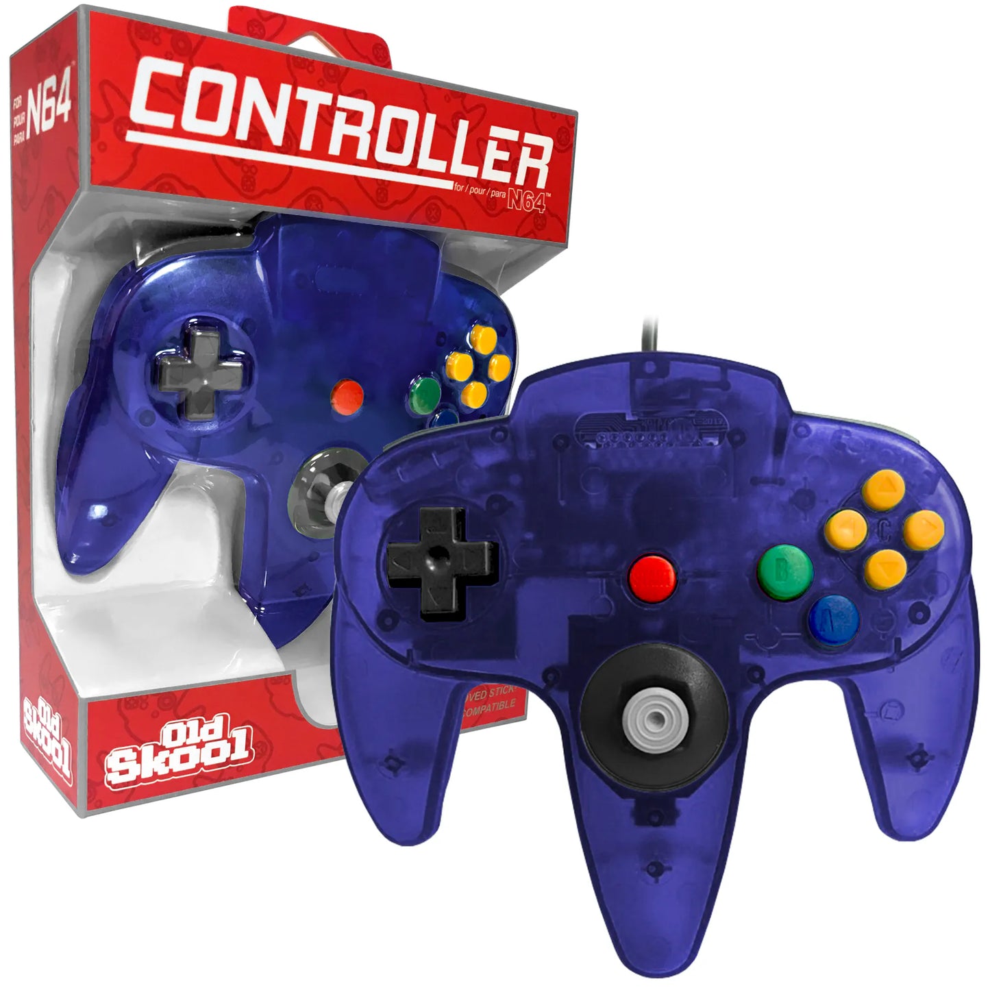 Old Skool N64 Controller (GRAPE) (NEW) - Video Game Advantage