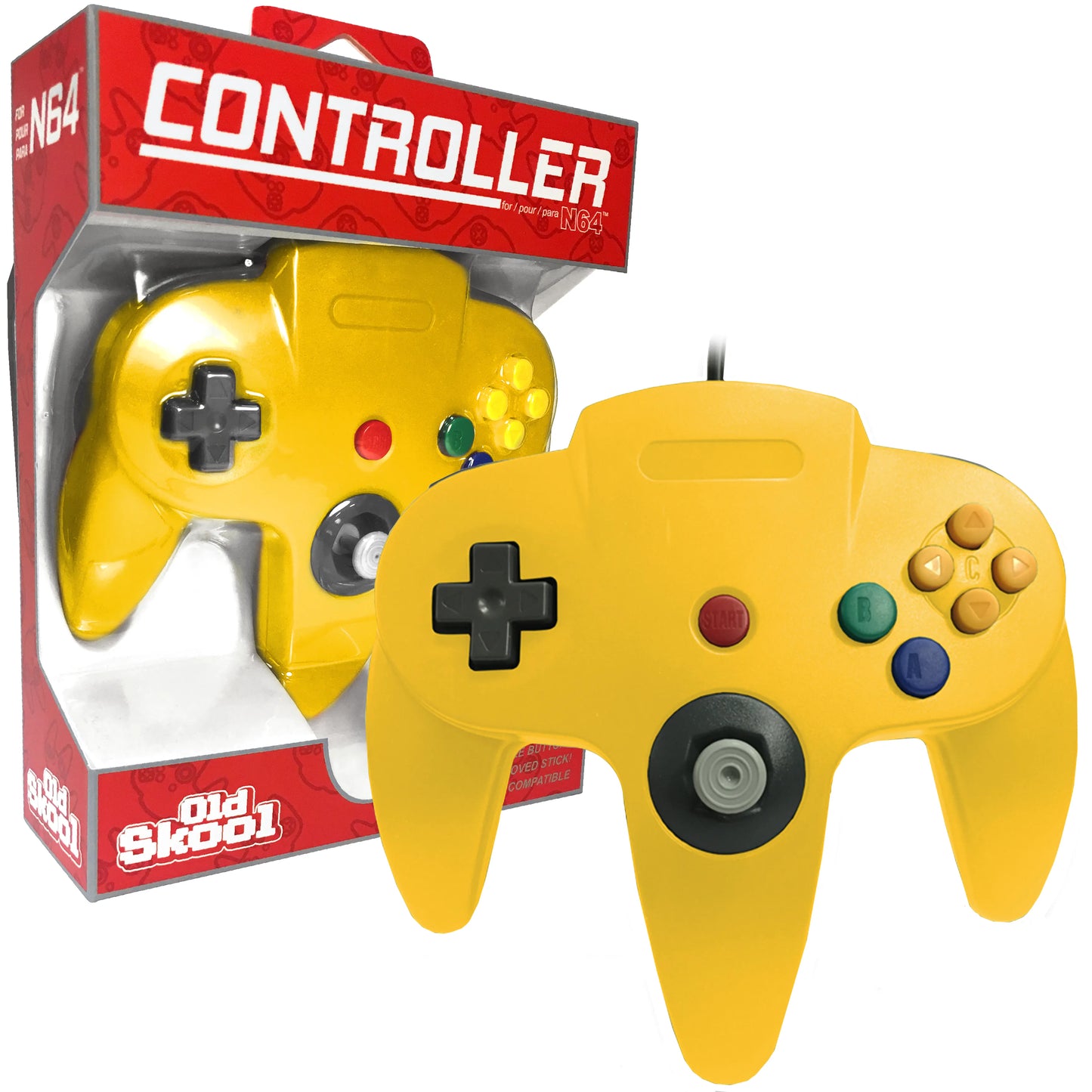 Old Skool N64 Controller (Yellow) (NEW) - Video Game Advantage