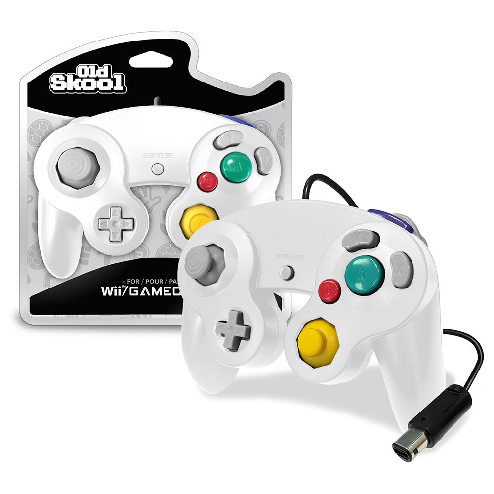 Old Skool Gamecube Controller (White) - Video Game Advantage