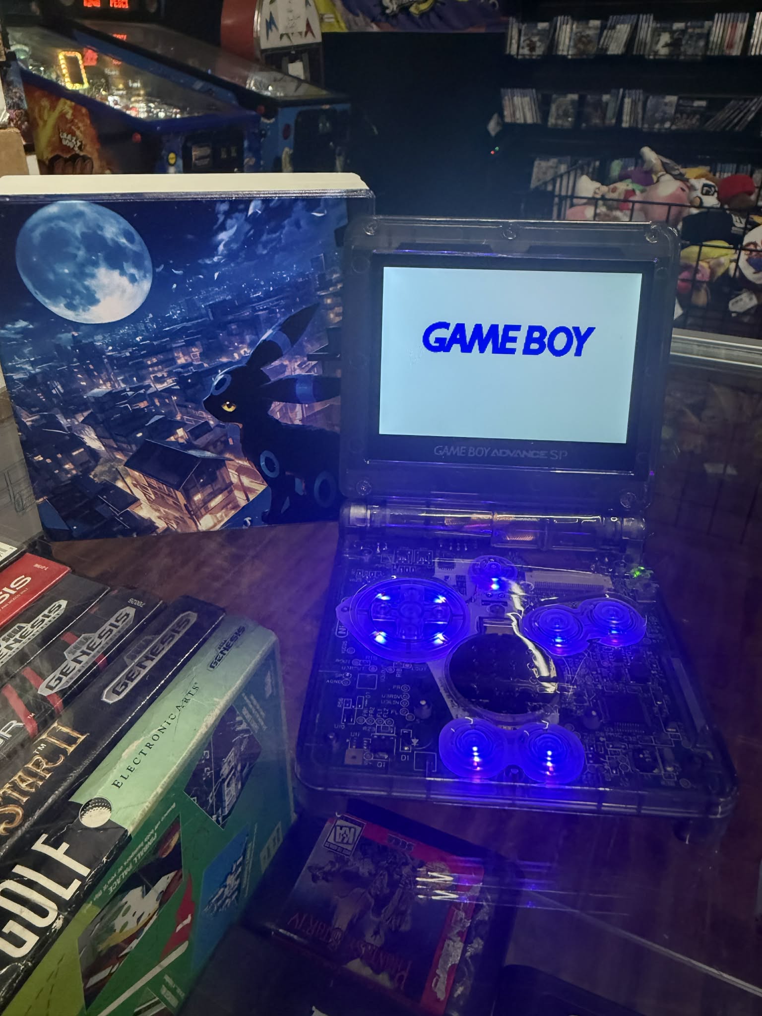 Gameboy Advance SP Custom Skyline Umbreon Edition (Modded) (Reshelled ...