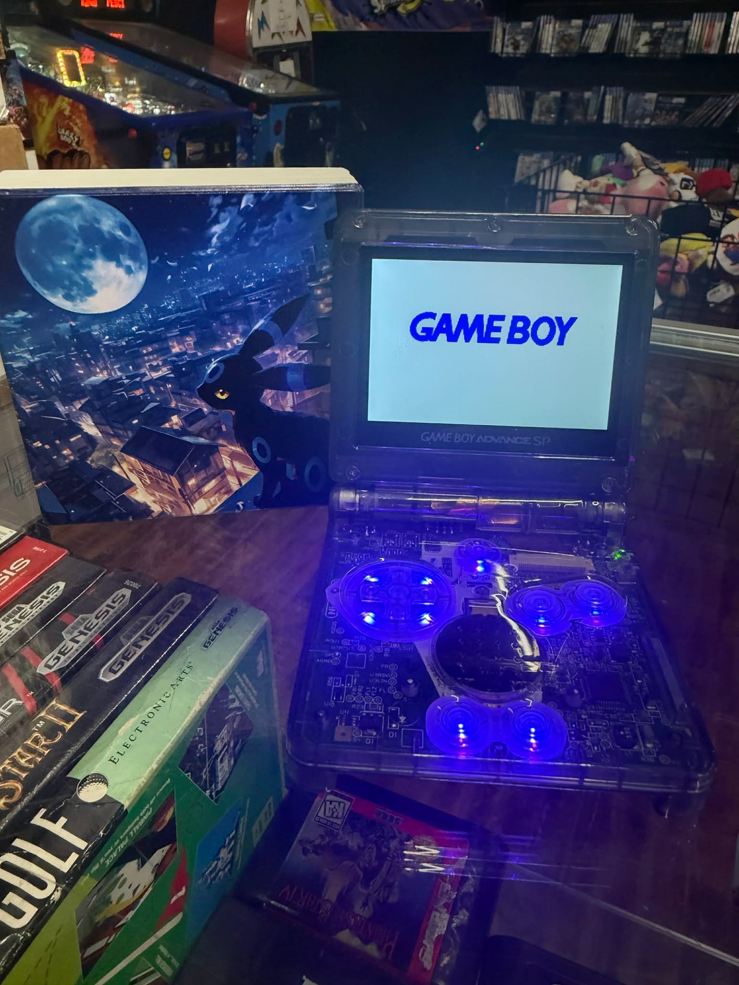 Gameboy Advance SP Custom Skyline Umbreon Edition (Modded) (Reshelled) (Refurbished) - SCG Console