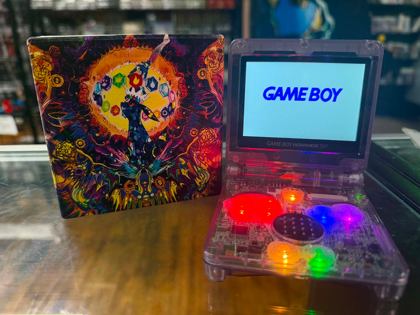 Gameboy Advance SP Custom Shiny Umbreon Edition (Modded) (Reshelled) (Refurbished) - SCG Console