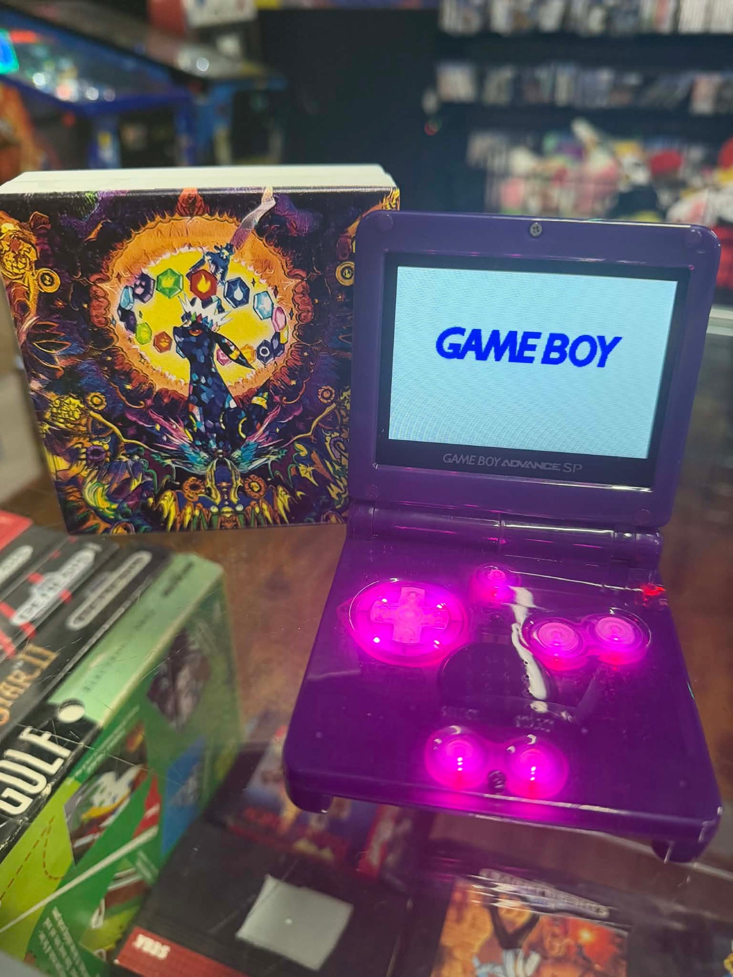 Gameboy Advance SP Custom Umbreon Edition (Modded) (Reshelled) (Refurbished) - SCG Console