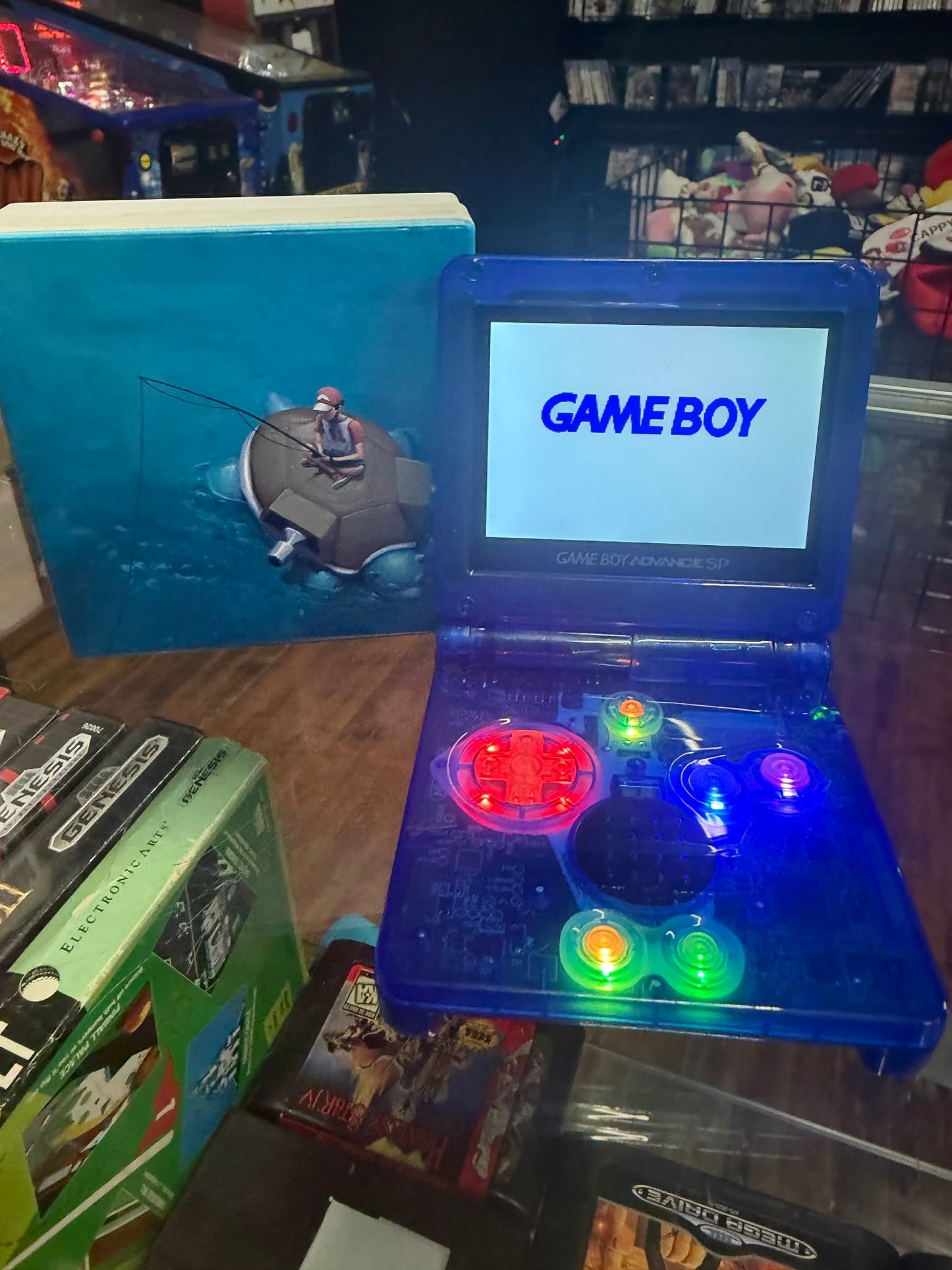Gameboy Advance SP Custom Blastoise Edition (Modded) (Reshelled) (Refurbished) - SCG Console