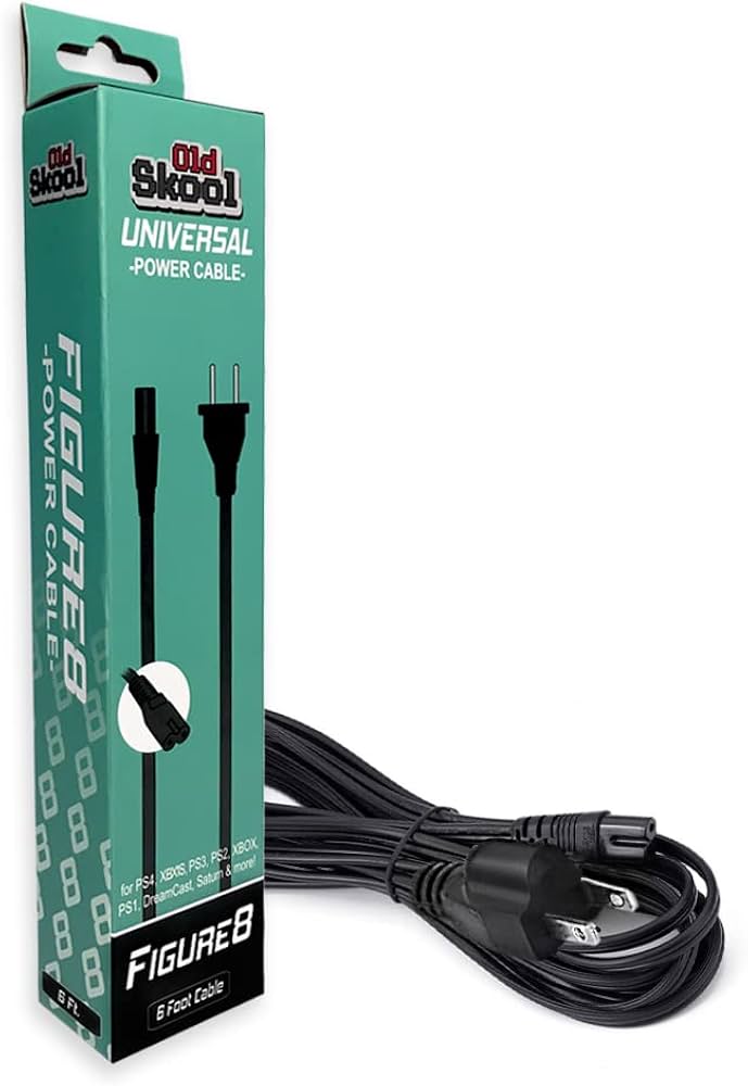 Old Skool Figure 8 Universal Power Cable (NEW) - Video Game Advantage