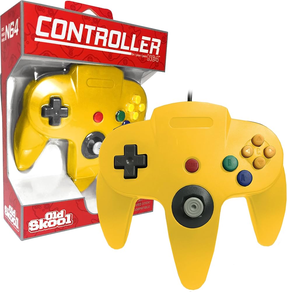 Old Skool N64 Controller (Yellow) (NEW) - Video Game Advantage