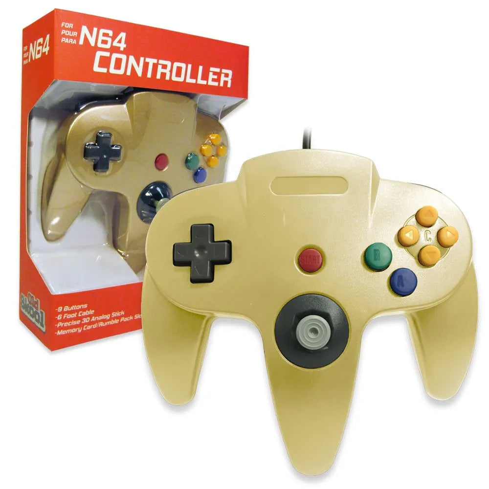 Old Skool N64 Controller (Gold) (NEW) - Video Game Advantage