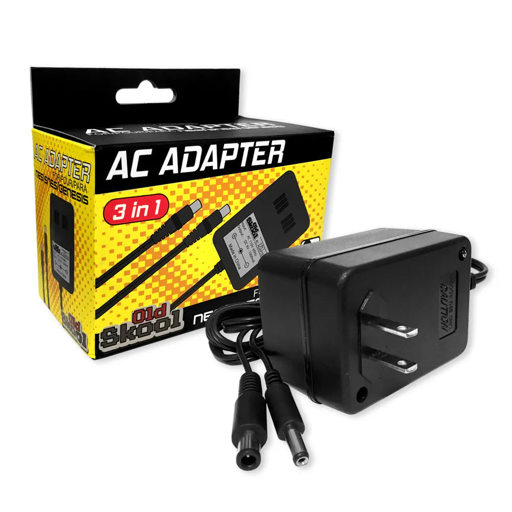 Old Skool 3 IN 1 AC Adapter (NEW) - Video Game Advantage