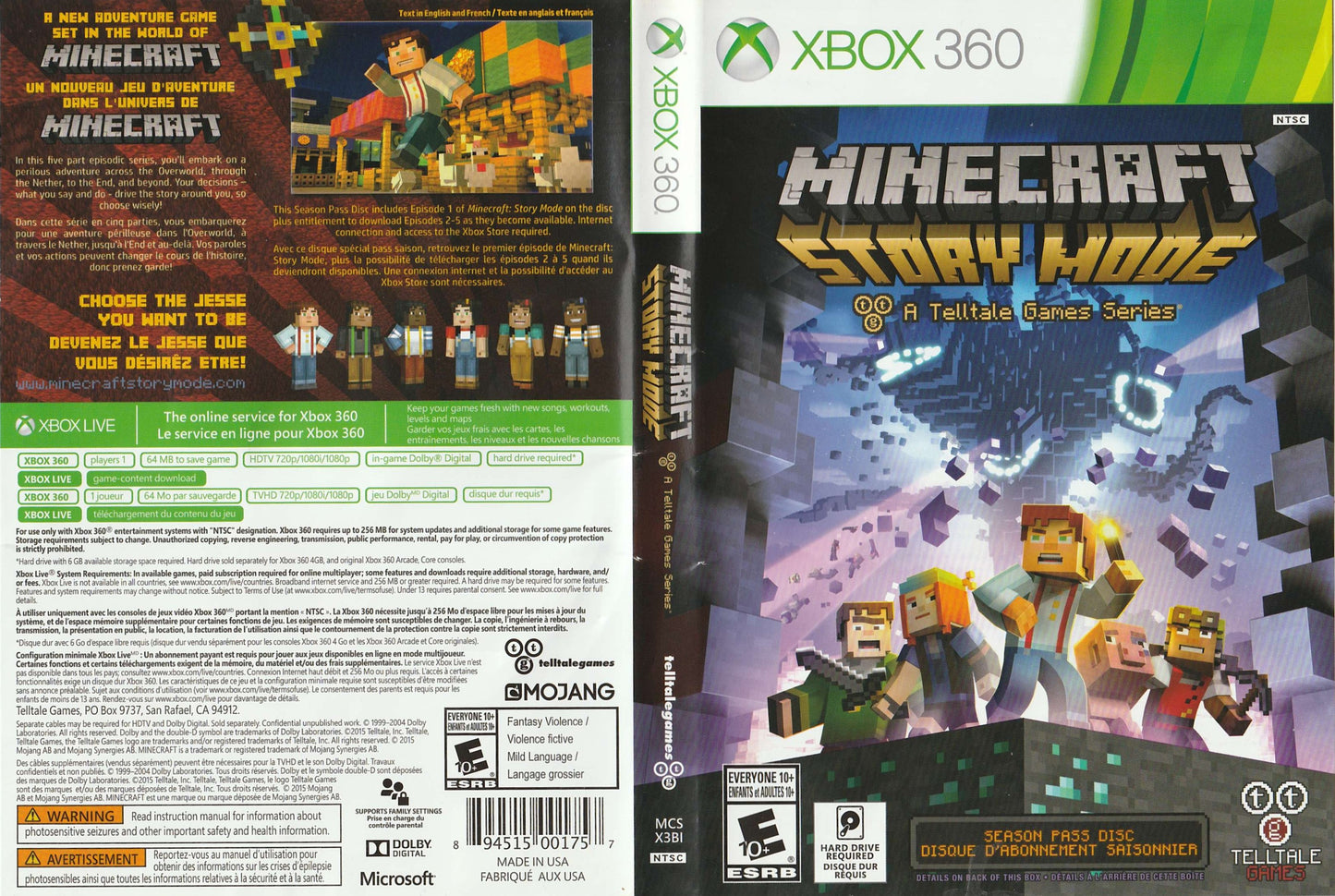 Minecraft: Story Mode - Source Xbox 360 Commission