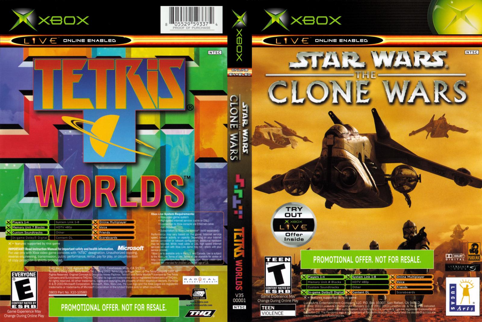 Star Wars The Clone Wars/ Tetris - GCC Xbox