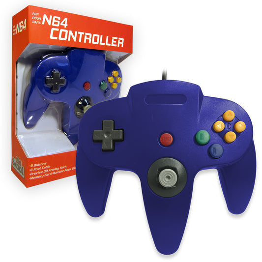 Old Skool N64 Controller (Blue) (NEW) - Video Game Advantage